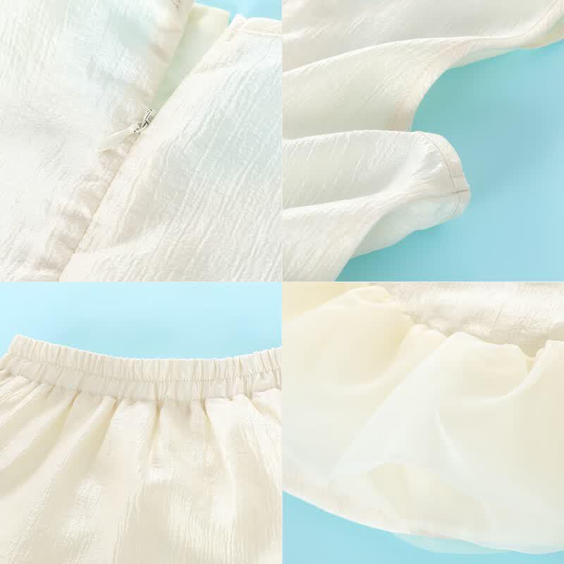 Girls' Summer Lace Vest & Skirt Two-Piece Set