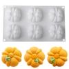 6-Cavity Gold Petal Pumpkin Twist Silicone Mousse Mold for Cakes and Chocolate