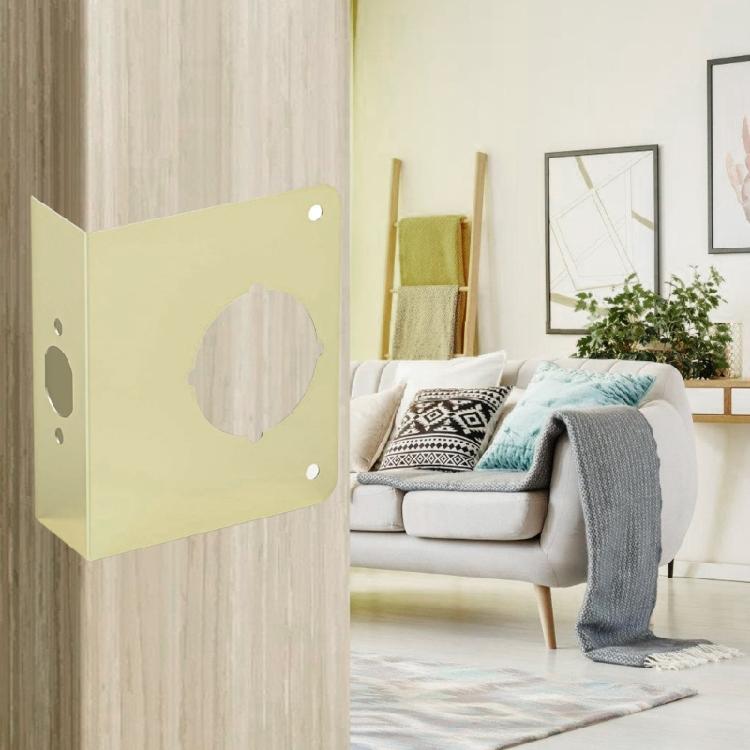 Piastra di Rinforzo per Porta Colore Oro Robusto per Servizio Pesante per Miglioramento della Sicurezza a Lungo Termine su Porte d'Ingresso in Legno Metallo