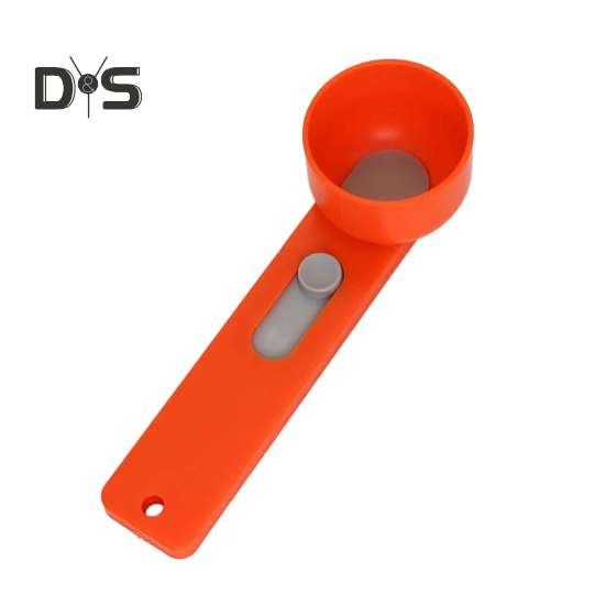 

Точная мерная ложка для порошка с воронкой-слайдером, удобная мерная ложка для протеина, кофе, моющего средства, пластиковый инструмент для контроля порций без содержания бисфенола А A оранжевый