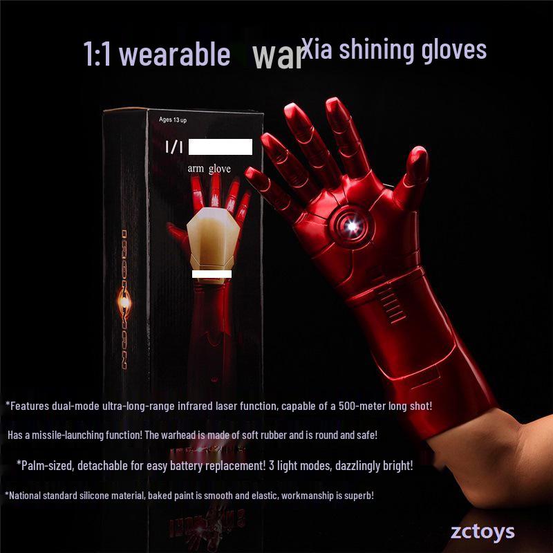 

Светящийся носимый шлем и перчатки Железного человека Косплей игрушки для детей