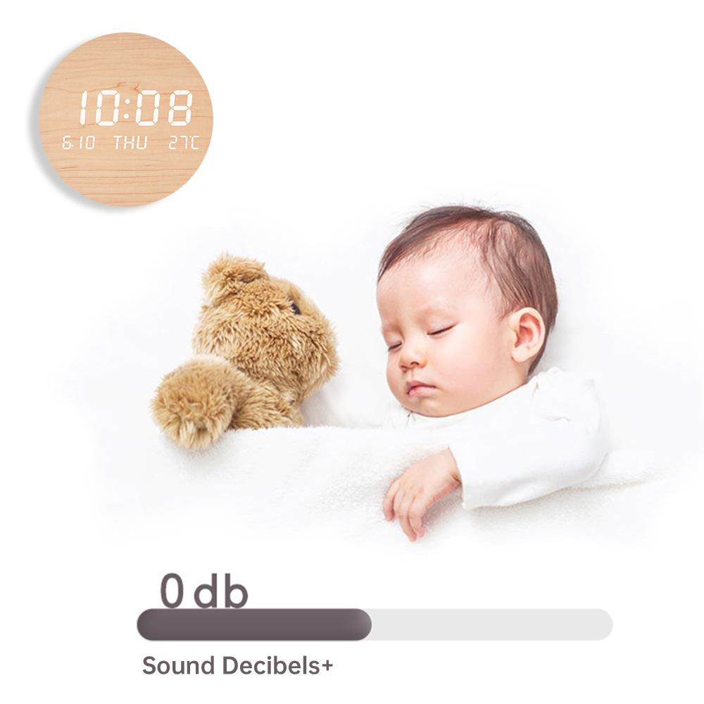 LED Digital Veggklokke Temperatur/Dato/Tid Multifunksjonsvisning Stille Vekkerklokke for Soverom Stue Hengende Klokke