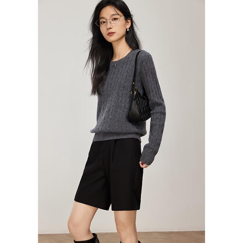 VICTORIA&VERA Dámský svetr z 99% vlny s copánkovým vzorem