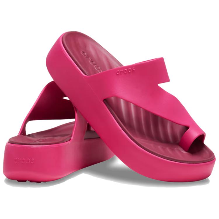 Crocs Mousse Casual Fashion EVA Anti-Friction Slide Sandals Women Sandals Magenta 210834-6ZQ