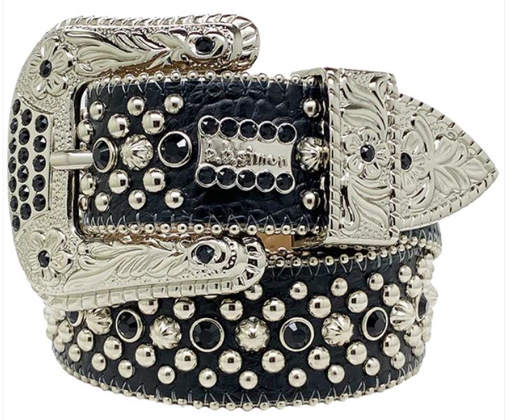 

Кожаный ремень со стразами для ношения через границу: Трендовый, Декоративный, Высококлассный Хип-хоп Панк Стиль для Мужчин и Женщин 110 cm