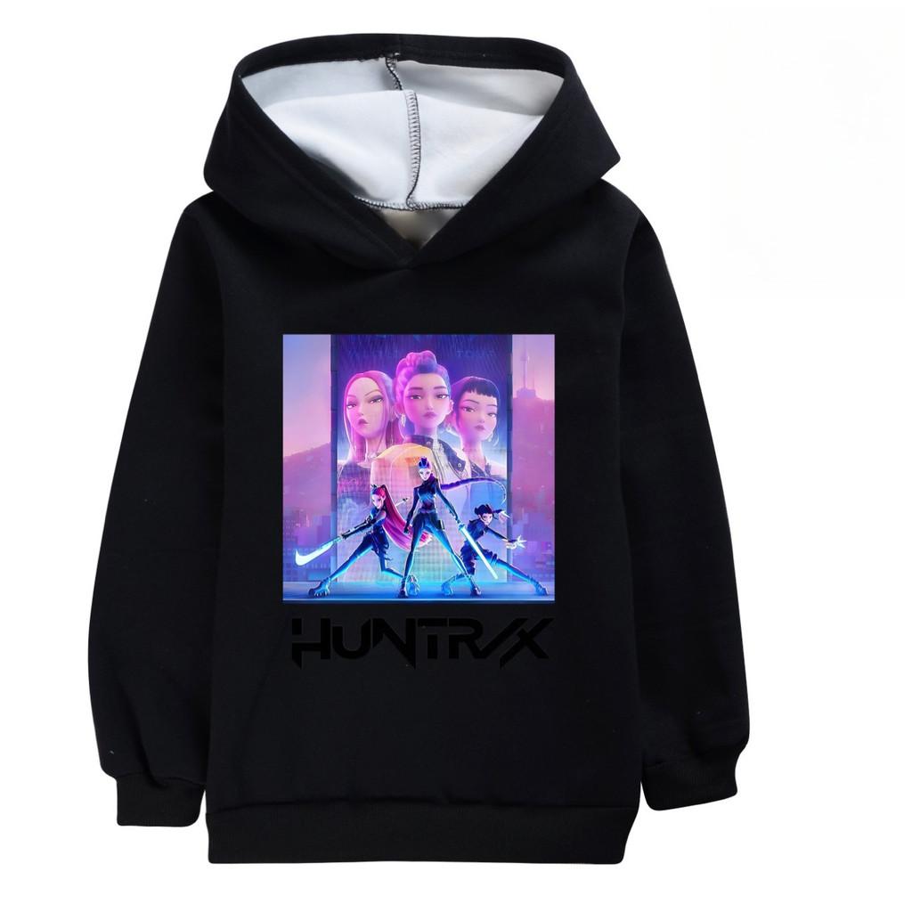 5020 Dětská Dívčí Huntrix Kpop Rumi Zoey Mira Potisk Ležérní Dlouhý Rukáv Sametová Teplá Zimní Mikina s Kapucí