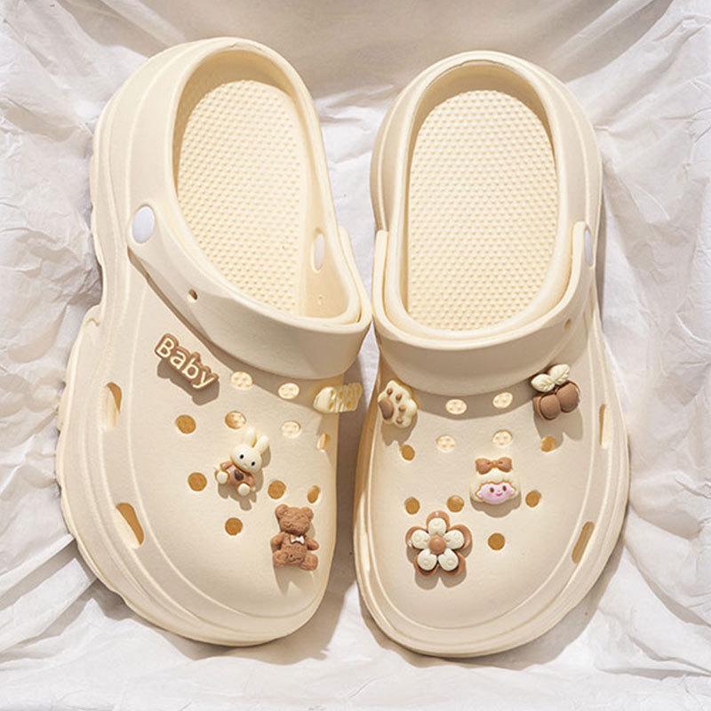 Niedliche Damen-Strandsandalen mit geschlossener Zehe, Absatz, rutschfester Sohle und dicker Sohle