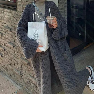 Women Sweater Long Coat Oversized Fall and Winter Knitting Loose Jacket Knitted Cardigan Long-sleeved Tops Winter