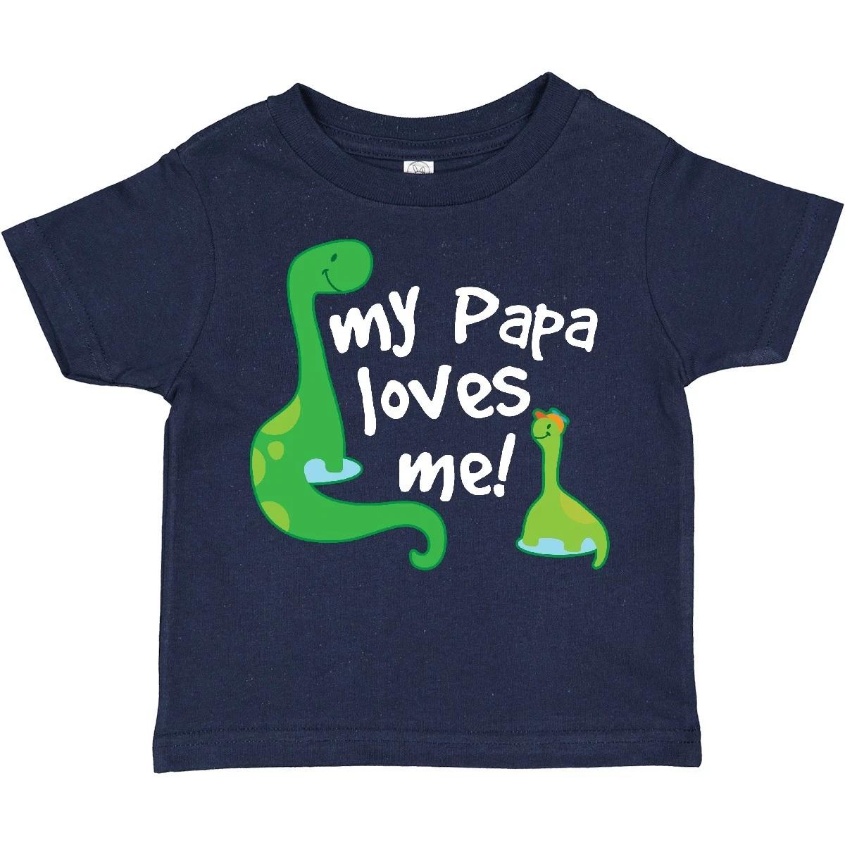 Inktastic My Papa Loves Me Dinosaur Toddler T-Shirt I Love Grandkids Kids Boys 160