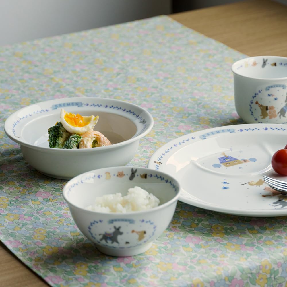 NARUMI Bremen [Made in Japan Children's Tableware] Rice Bowl, Reinforced Heat-Resistant Porcelain, 7980-3321