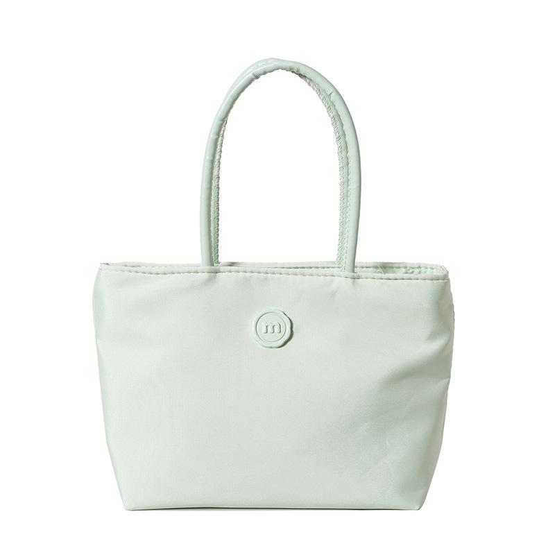 Plain Color Nylon Bucket Bag for Women, Minimalist Single Shoulder Handbag, Lightweight Casual Tote, Simple Daily Crossbody Purse