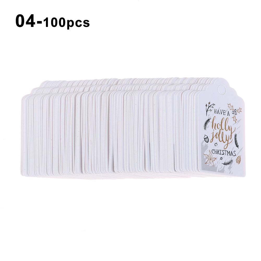 100pcs DIY Xmas Decoration Wrapping Supplies Gift Wrapping Hang Tags Kraft Tag Christmas Labels