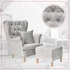 Gaja Wing Chair with Footstool Scandinavian Family Furniture Pigeon Ash