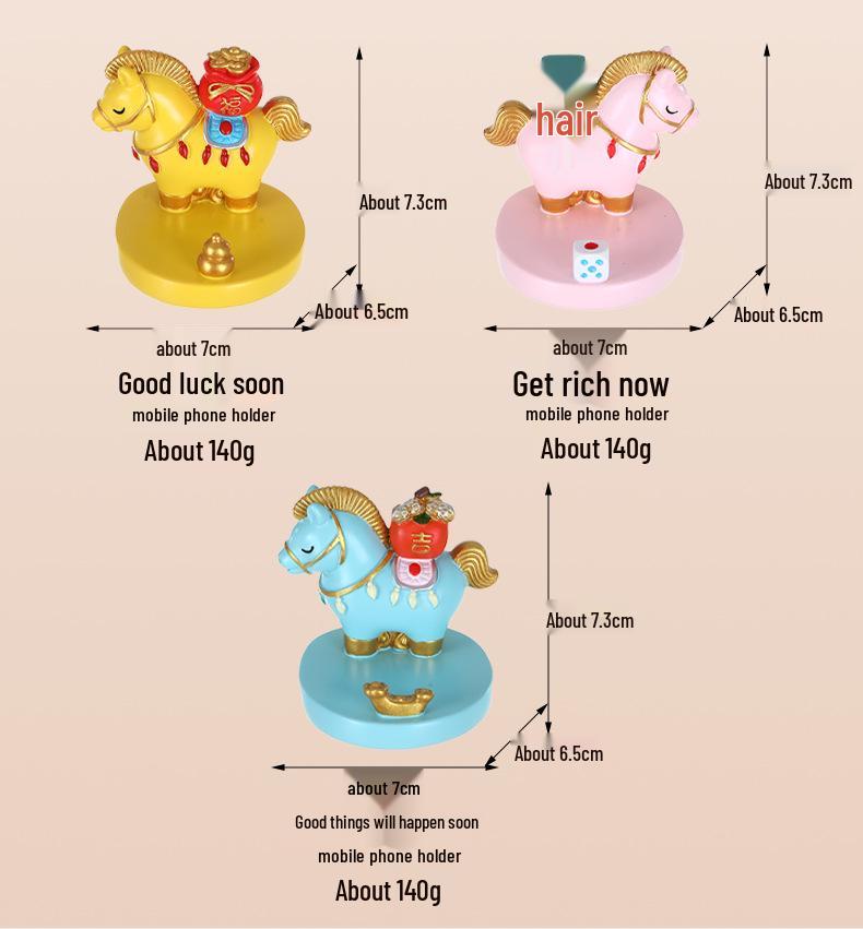 Creative Zodiac Lucky Bag Yuanbao Phone Stand & Desktop Ornament - Office Mascot Gift