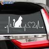 [Q]2PCS Car Sticker Pet Cat Heartbeat Lifeline Creative Truck Automobiles Motorcycles Exterior Accessories