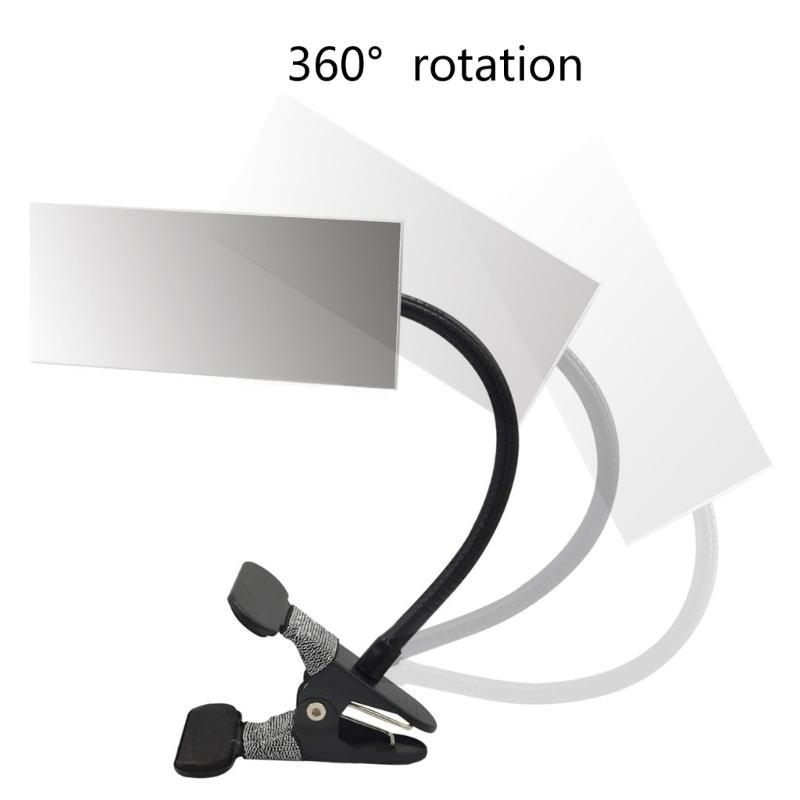360° nastavitelný obdélníkový/kulatý zrcátko na klip Flexibilní kosmetické zrcátko na stůl nebo do kancelářské kóje Bezpečnost a zabezpečení