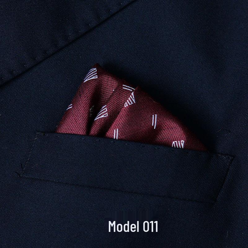 Men's British Pattern Pocket Square - Suit Wedding Banquet Accessory, Polyester Cotton Handkerchief.
