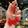 Korean Crystal Dog Pendant Blingbling Rhinestone Car Keyring  Backpack Decor
