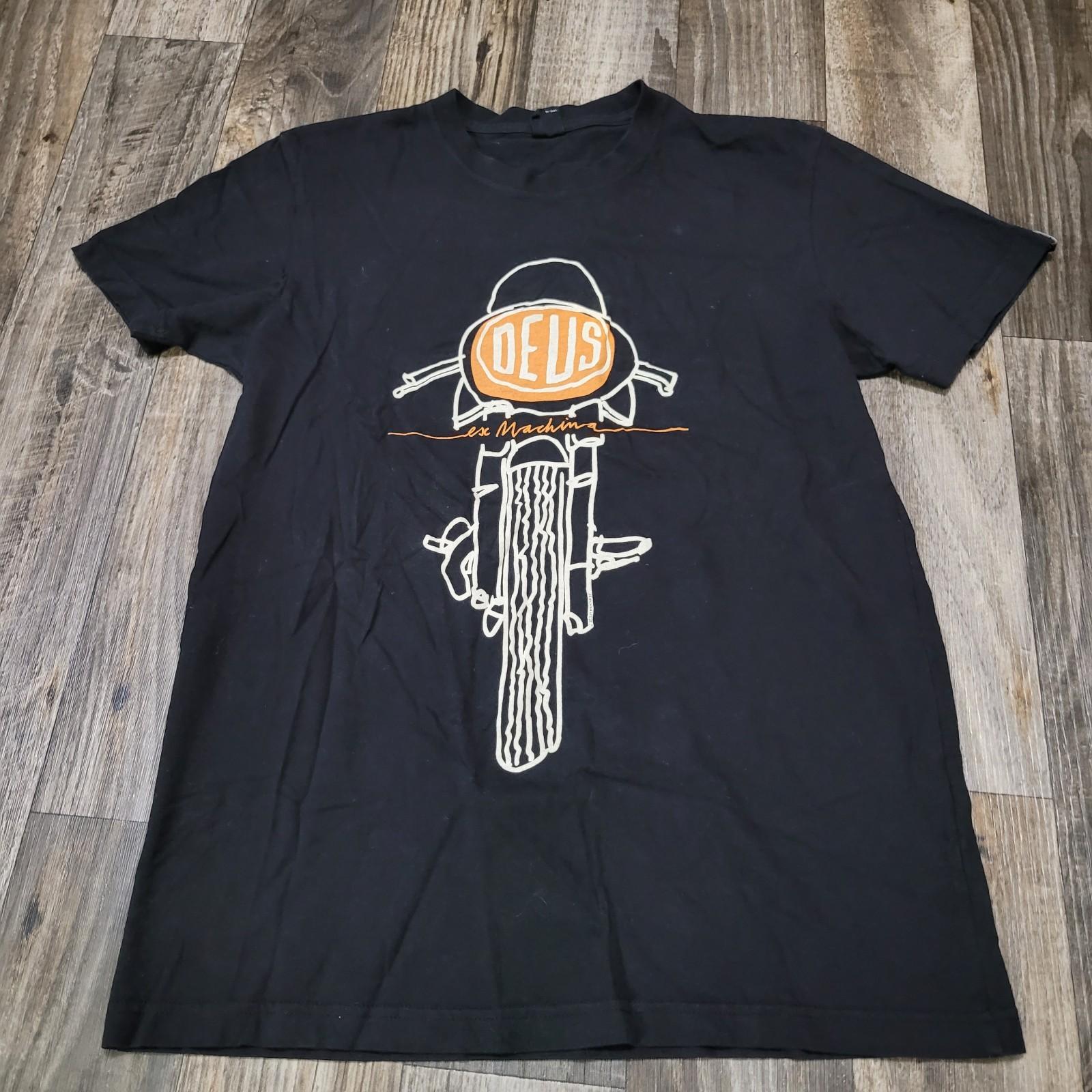 Deus EX Machina Black T-Shirt Unisex Size Small Motorcycle Graphic Unisex T-Shirt M