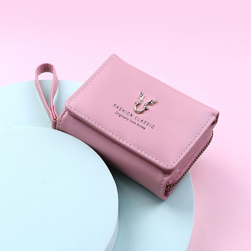 Women Wallet Card Holder Short Wallets with Coin Purse PU Leather Hasp Mini Clutch