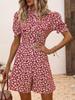 Temu Women's Daisy Print Puff Sleeve Jumpsuit - Fashionable Holiday Wear