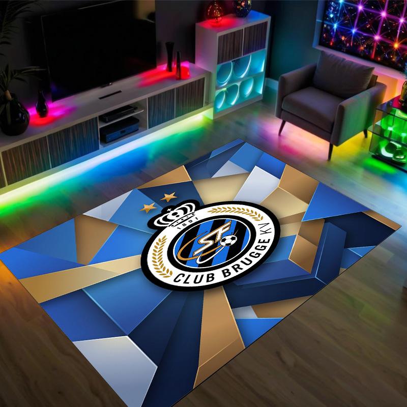 Club Brugge FC Design Tappeto in Velluto di Cristallo Accogliente Non?Tappeto Stampato Antiscivolo per Camera da Letto Soggiorno Ingresso
