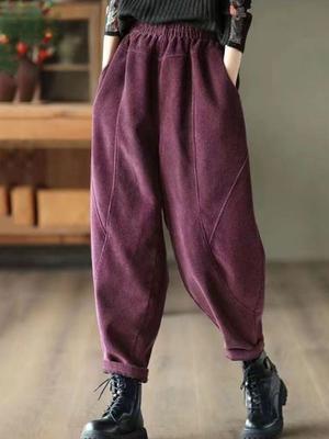Korean Chic Autumn Winter Vintage Corduroy Pants New Casual High Waist Warm Long Pants Retro Ankle-length Streetwear Fashion Trousers
