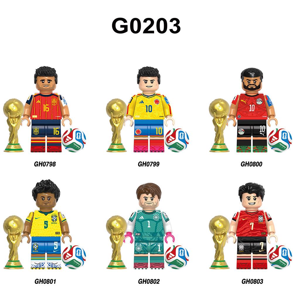 Serie Calcio Puzzle Sacchetto Giocattolo da Costruzione Figura Sacchetto OPP Blocchi di Assemblaggio Creativi per Bambini Statuetta da Collezione