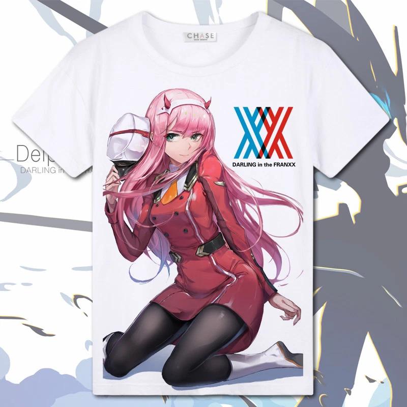 DARLING in the FRANXX Аниме Манга Футболка Футболка Косплей Костюмы Полиэстер Новый L