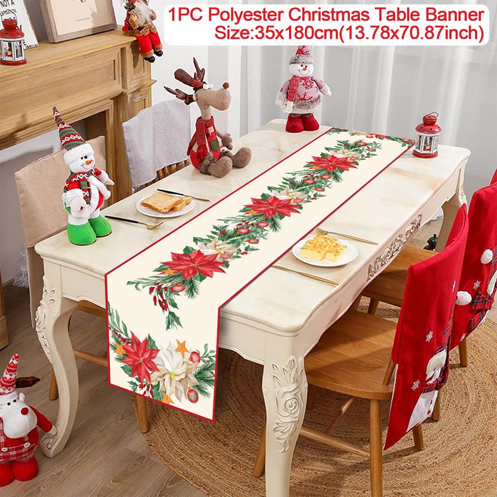 Christmas Table Runner Merry Christmas Decoration for Home Table 2026 Xmas Ornament Navidad Notal Noel Happy New Year Gifts 2026