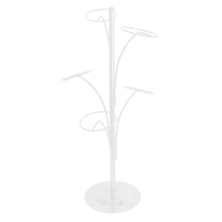 

Baseball Cap Rack with 5 Round Standing Hooks Stable Base Hat Display Holder білий