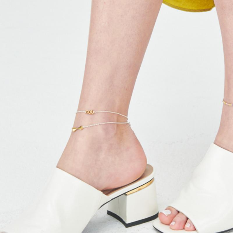 UNI.J Timglas Silver Ankelkedja Iak41 [Blandad]