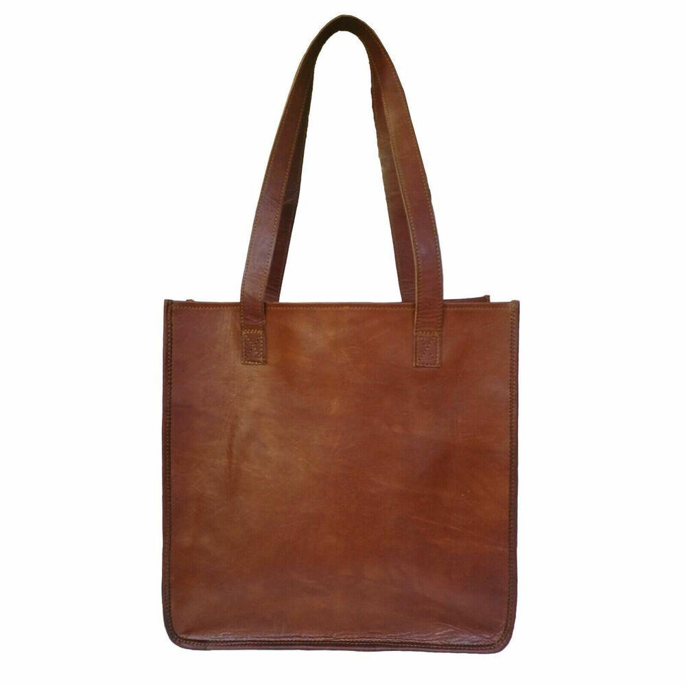 Women's Tote Purse Handmade Goat Leather Shoulder Handbag Shopper Casual Bag New