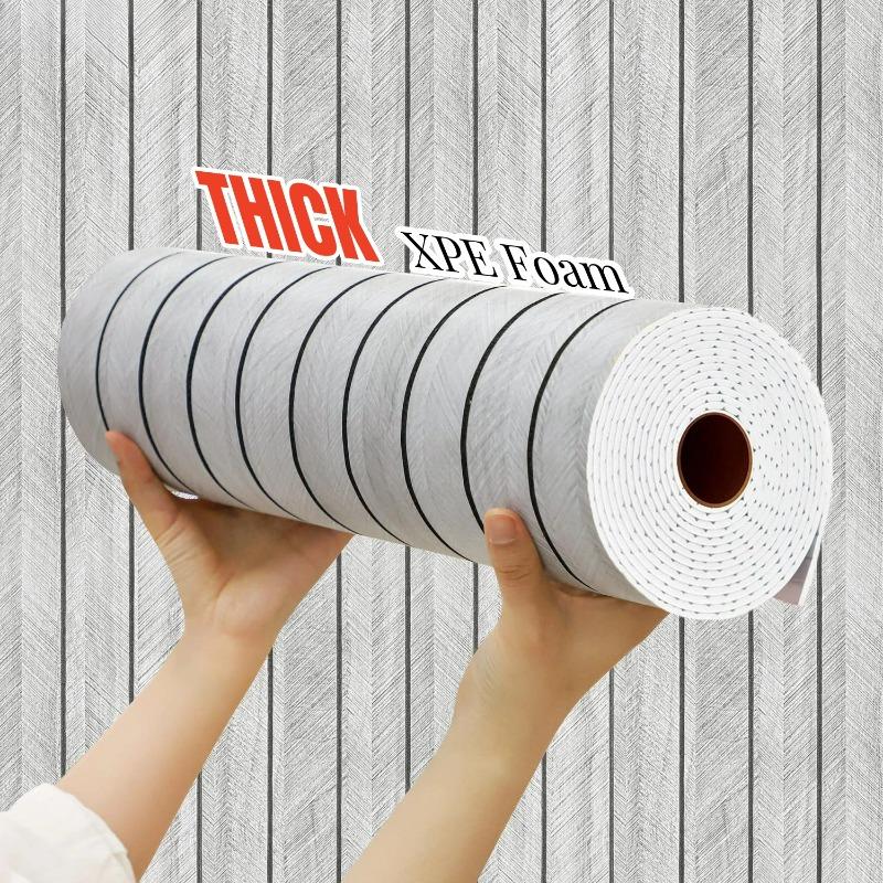 Naklejki ścienne z siatki piankowej Dekoracja tła ściany Tapety Grube XPE Słoje drewna Odrywaj i przyklejaj Tapeta Remont domu