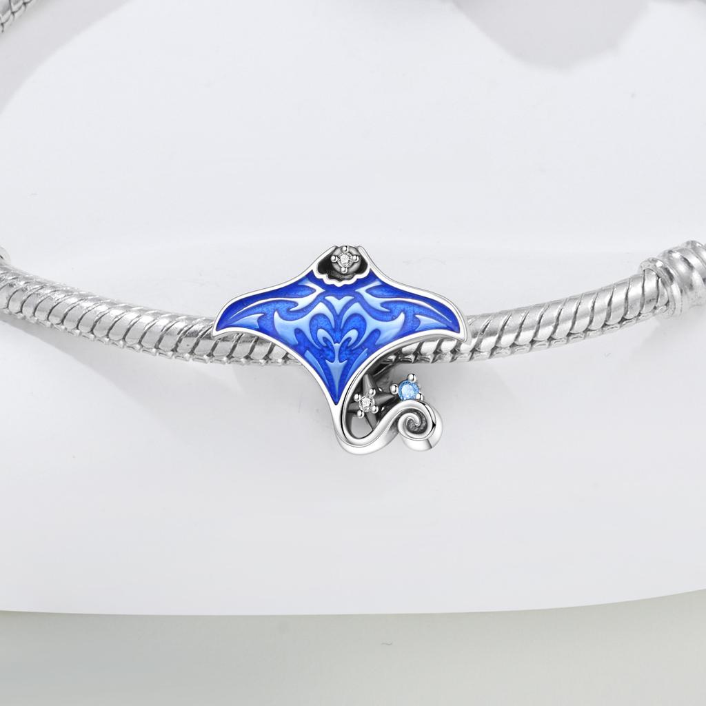 PANPOKI Copper Metal Devil Fish Marine Creatures Bead Components Authentic Original Pendant Bead Components Bracelet High Quality Fine Jewelry Charm