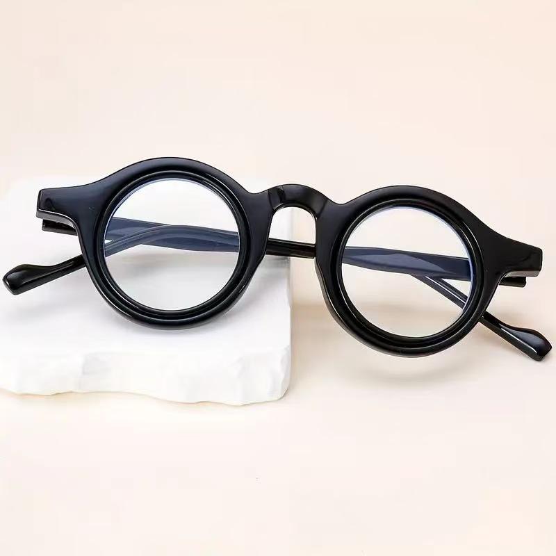 Ladies Anti Blue Light Reading Glasses HD Thick Retro Circular Frame for Middle Aged Elderly Women