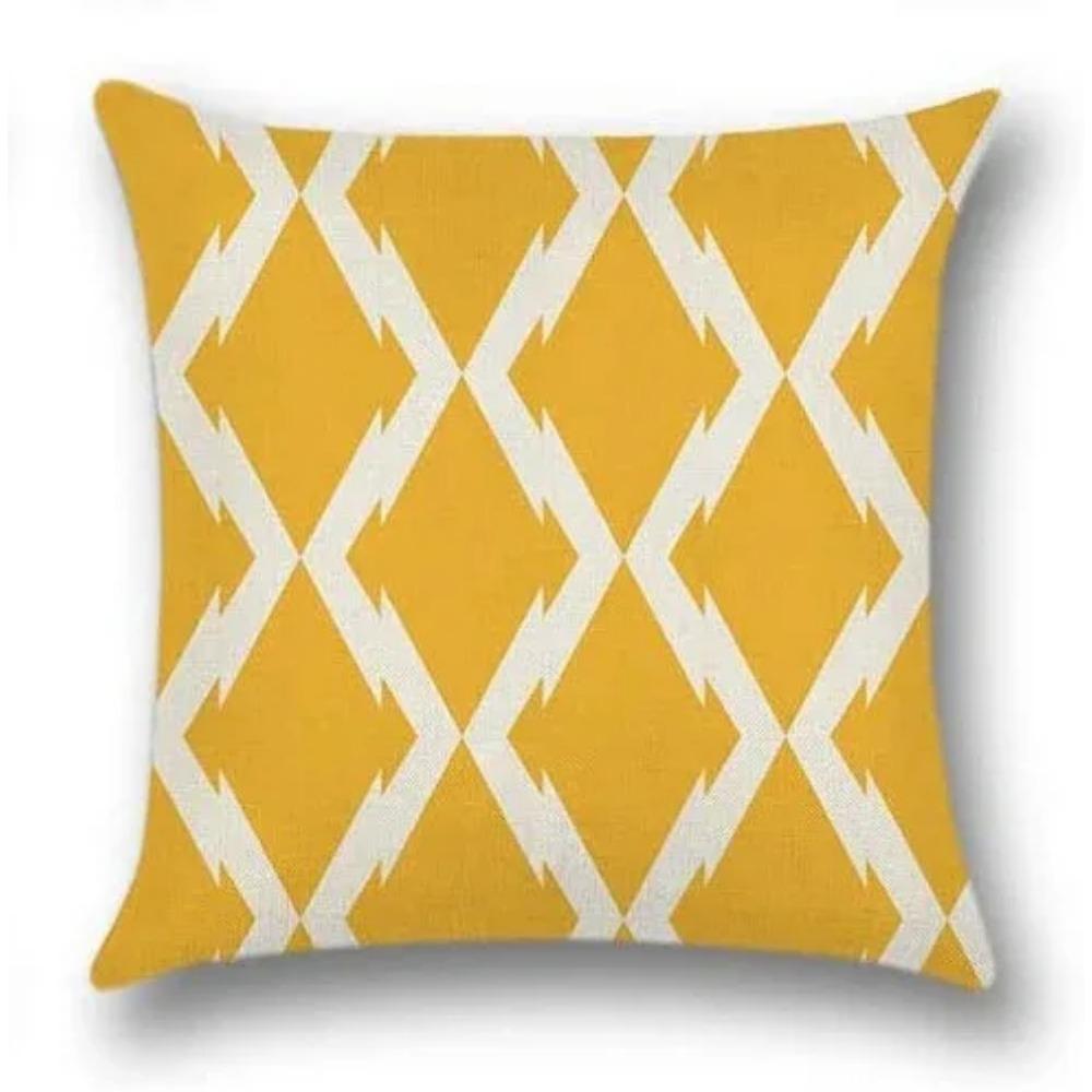 Housse De Coussin À Motif Géométrique Jaune, Taie D'oreiller Pour Voiture, Salon, Canapé, Chambre À Coucher, Décoration De Maison