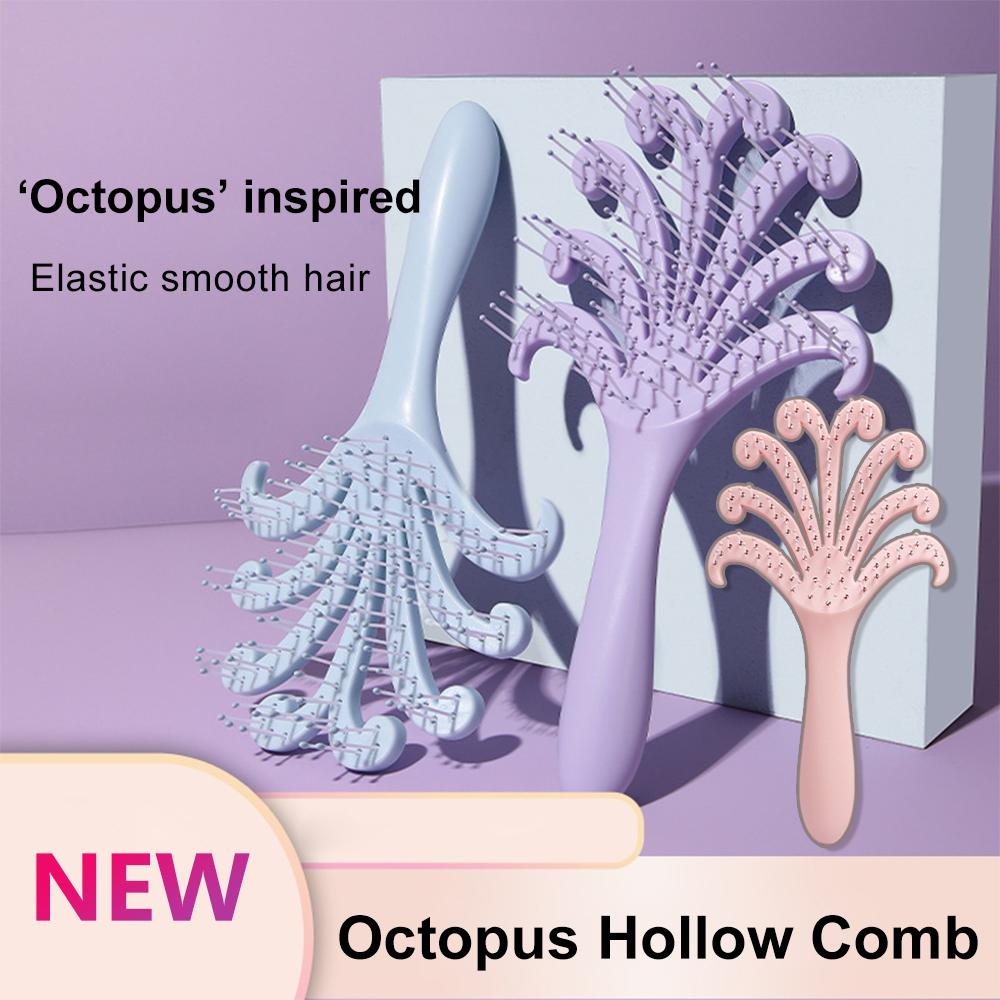 Octopus Massage Comb Tangled Hair Comb Hair Brush Massage Anti-Static Barber Styling Tool for All Hair Types Travel Householdr