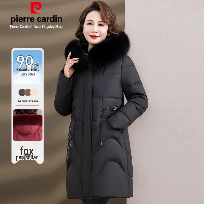 

Pierre Cardin Women s Mid-Length 90% Duck Down Jacket with Fox Fur Collar XL