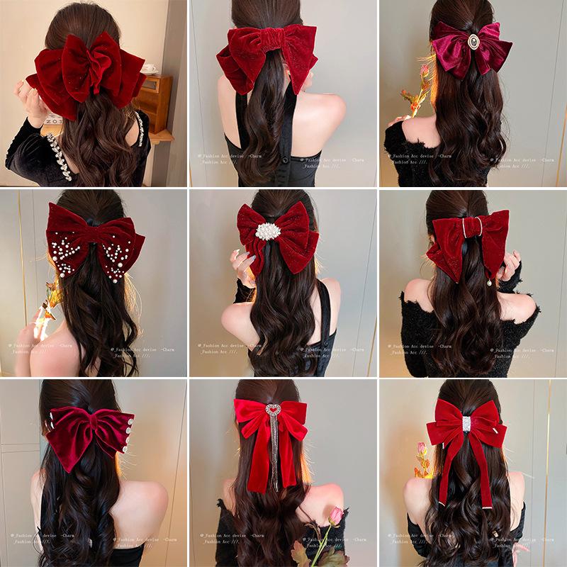 

Super Fairy Love Tassel Bow Hair Clip - Korean Fashion Pleated Design for Women