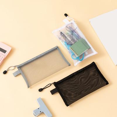Transparente Federtasche aus Netzstoff, große Kapazität, für Studenten, Schreibwaren, Stifteetui, Reißverschlusstasche, tragbare Mehrzwecktasche für Reisen, Kosmetik, Aufbewahrungstasche für Büro und Schule