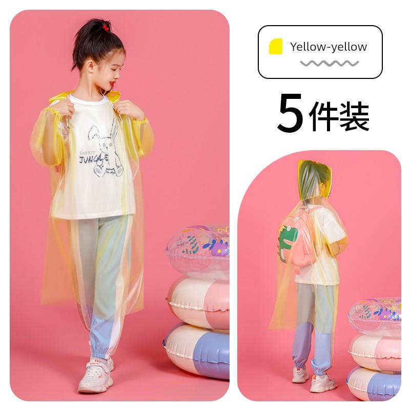 Disposable Raincoat Kids Protective Thickened Long Section Full Body Rainproof Portable Student Girl Boys' Schoolbag Poncho