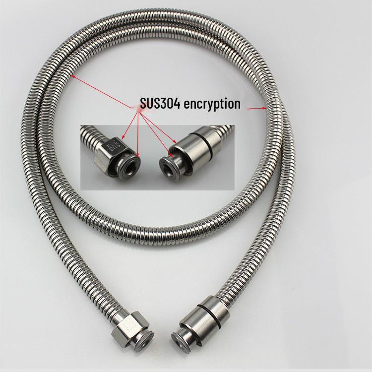 304 Stainless Steel Pressurized Handheld Shower Head Set with Detachable and Descalable Head and Hose