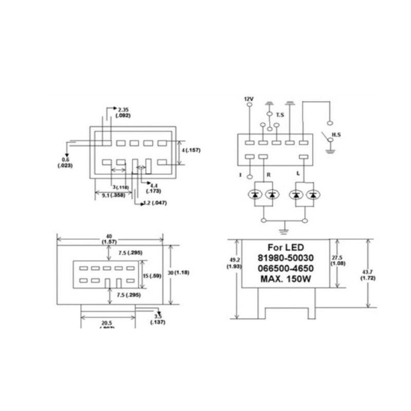 Speed Adjustable 8 Pin LED Flasher Assy Relay Fix Turn Signal OE:81980-50030 For Toyota Lexus