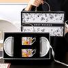 Elegant Ceramic Cup and Saucer Gift Set (2 Cups, 2 Saucers)
