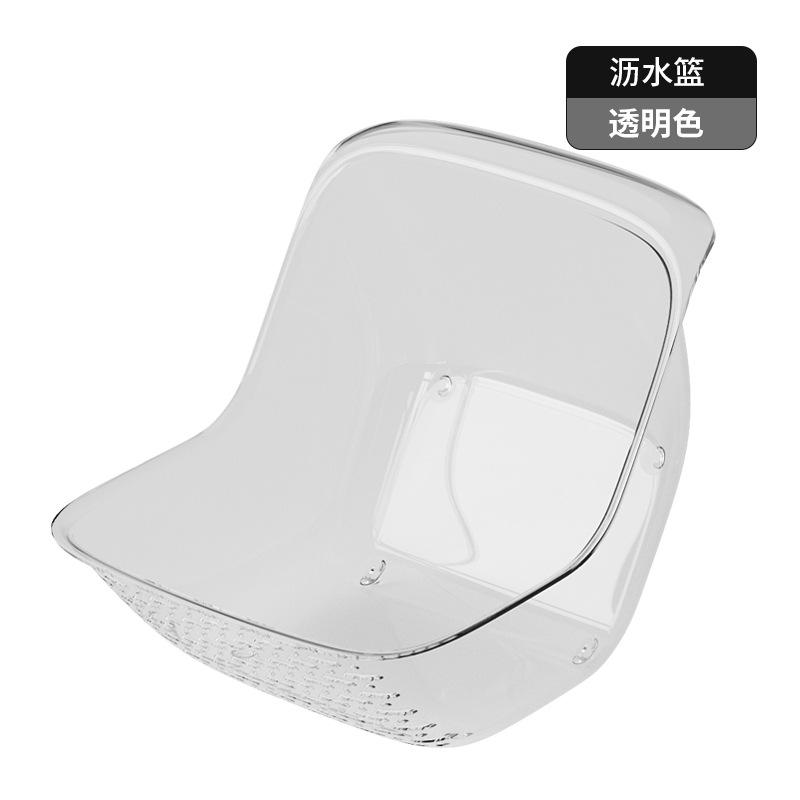

Vegetable Washing Basket Kitchen Household High Temperature Resistance Transparent Fruit Basket Multi-functional Draining Basket прозрачный