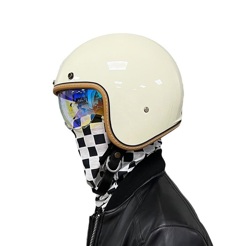 ORZ Motorcycle retro helmet for men and women, half helmet for cruising3/4Helmet for scooter, suitable for all seasons, personalized3C Authentication