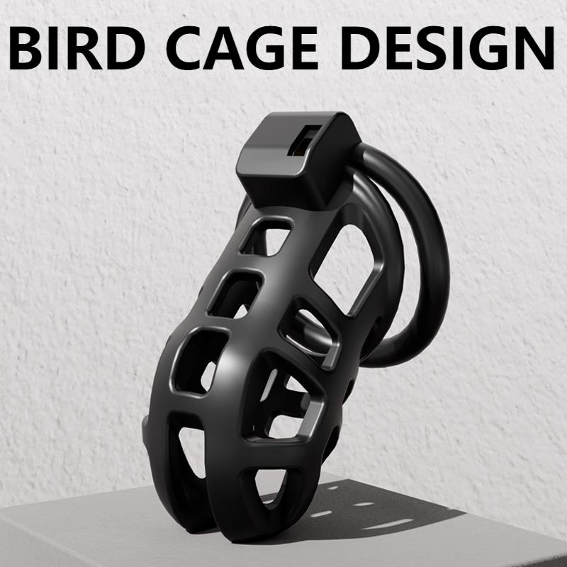 Male Chastity Cage with 4 Size Rings SM Penis Restraint Lock Cage for Man Penis Exercise Training Bondage Adult Sex Toy Birdcage