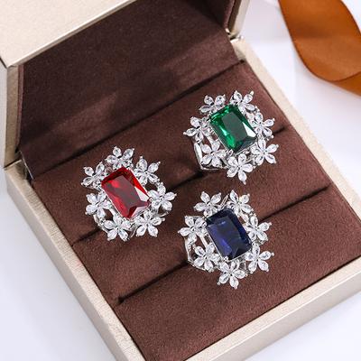 Brillanter Luxus Smaragd Farbe Schatzring für Damen Ins High End Temperament Vielseitiges Nischendesign