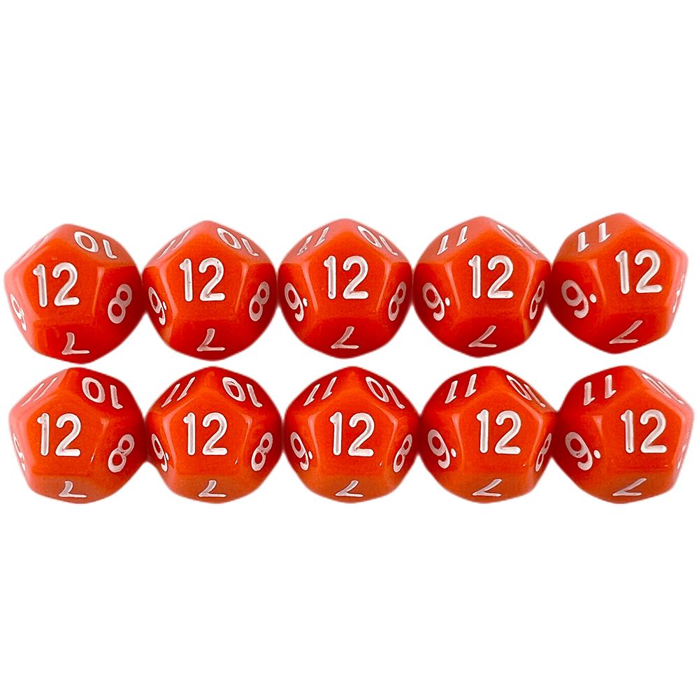 Multi-sided Dice 177mm TRPG DND Digital Dice Game Collection 12 Sided 10 Pieces for Board Games